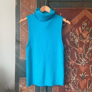 Alice + Olivia Teal Ribbed Knit Top